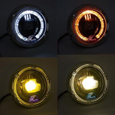 Motorcycle Headlight Assembly 6 inch Round LED with Mounting Brackets, Front Headlamp for Cafe Racer E-bike Bobber Chopper (Style B) in Saudi Arabia