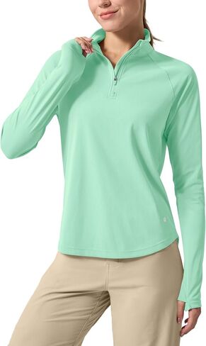 Willit Women's Sun Shirts Long Sleeve UPF 50+ Golf Quarter-Zip Pullover Lightweight Quick Dry Hiking Travel SPF UV T-Shirts in Kuwait