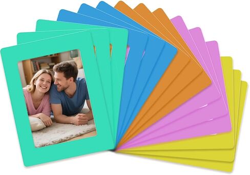 Haploon 50 Pack 4x6 Colorful Magnetic Photo Frames, Fridge Picture Frame Magnets, Reusable Magnet Frame Photo Magnets Sleeves for Refrigerator, Locker, Office, Kitchen Cabinet (5 Color) in Saudi Arabia
