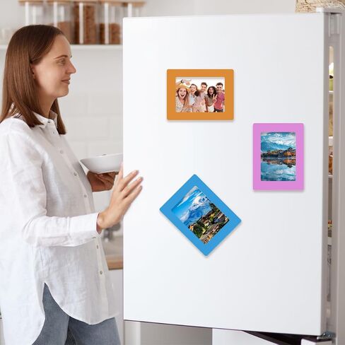 Haploon 50 Pack 4x6 Colorful Magnetic Photo Frames, Fridge Picture Frame Magnets, Reusable Magnet Frame Photo Magnets Sleeves for Refrigerator, Locker, Office, Kitchen Cabinet (5 Color) in Saudi Arabia
