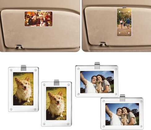 4Pcs Acrylic Magnetic Picture Holder 3.5" x 2.4",Horizontal Vertical Fit Wallet Size Photos Gift for Boyfriend Husband Girlfriend in Saudi Arabia