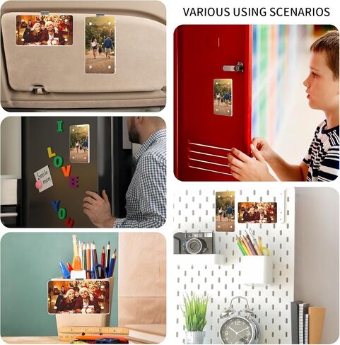 4Pcs Acrylic Magnetic Picture Holder 3.5" x 2.4",Horizontal Vertical Fit Wallet Size Photos Gift for Boyfriend Husband Girlfriend in Saudi Arabia