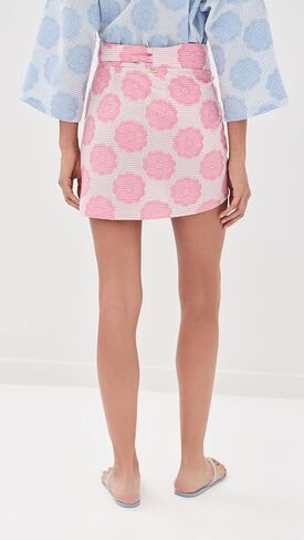 La Vie Style House Women's Mod Flower Pink Mini Wrap Skirt in Saudi Arabia