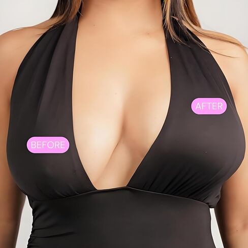 DEPOVOR Large Size Double-Sided Sticky Inserts Lightly Padded for D+ Cups, Reusable Adhesive Lifting Bras for Large Bust Beige in Saudi Arabia