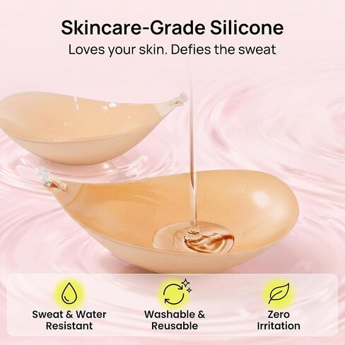 Reusable Strapless Sticky Bra for Cleavage Lift, No Show Invisible Backless Adhesive Push Up Bra with Nipple Covers for Women in Saudi Arabia
