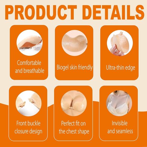 2 Pack Sticky Bra Push Up for Women – Strapless Backless Adhesive Bra for Backless Dresses, Weddings in Saudi Arabia