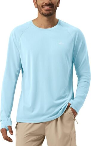 Willit Men's UPF 50+ Sun Shirts Long Sleeve UV SPF Lightweight Quick Dry Shirts Swim Hiking Fishing Travel Running T-Shirts in Kuwait
