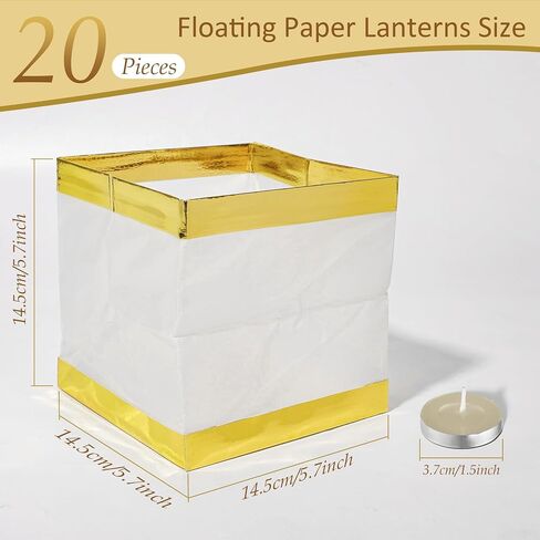 Water Lanterns for Wishing Square Chinese Floating Lanterns for Praying, River Paper Candle Lights for Lake or River, Memorial Wedding or Festival Decor in Saudi Arabia