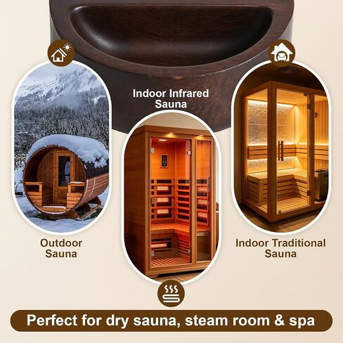 Carbonized Acacia Wood Sauna Aromatherapy Bowl, Sauna Oil Cup Sauna Oil Holder Essential Oil Fragrance Diffuser Bowl for Home Sauna and Steam Sauna, Easy-Clean Slow-Release Sauna Accessories in Kuwait