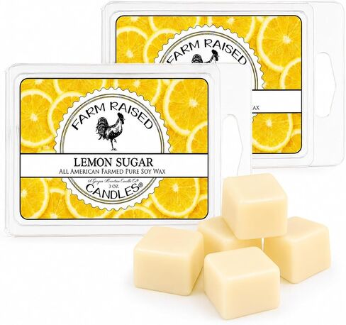 Lemon Sugar - USA Made Soy Wax Melts, 2 Pack, 6 oz | 2 clamshells, 6 oz total, 12 cubes • lemon sugar bakery scent • USA-grown soy wax in Saudi Arabia