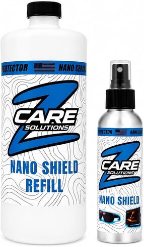 Screen & Glass Cleaner Spray with Ceramic Coating - Hydrophobic Protection for Sunglasses, Boat Screens, Electronics - Streak Free Water Repellent - Nano Shield by Z Care Refill and Travel Size in Kuwait