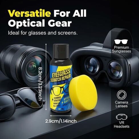 Eyeglass Scratch Remover Spray, Glasses Lens Scratch Remover For Eyeglasses & Sunglasses, Home Minor Lens Cleaning & Restoration Spray For Clearer Vision (1) in Saudi Arabia
