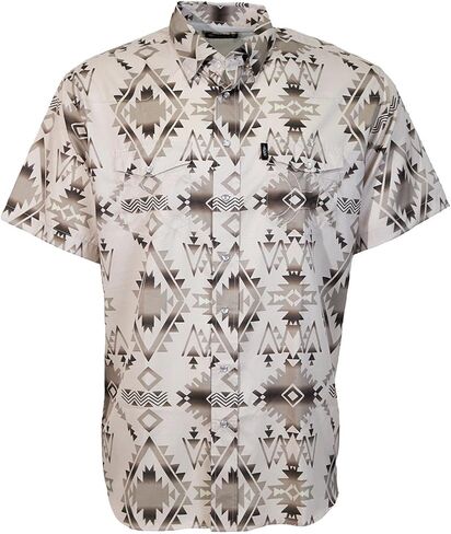 HOOEY Men's Sol Short-Sleeve Pearl Snap Shirt, Lightweight Breathable 40 UPF Athletic Western Casual Outdoor Top w/Pockets in Kuwait