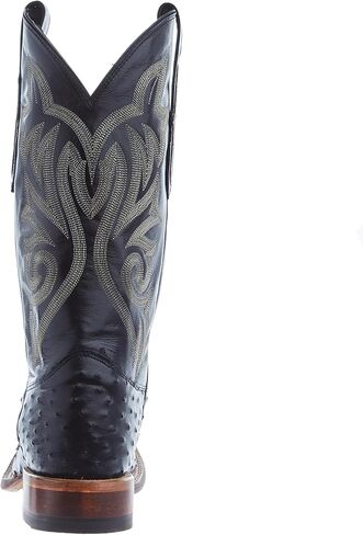 Justin Boot Company Men's Pascoe Black FQ Ostrich 13 In Top Square Toe Cowboy Boot in Kuwait