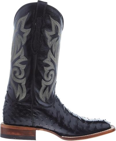 Justin Boot Company Men's Pascoe Black FQ Ostrich 13 In Top Square Toe Cowboy Boot in Kuwait