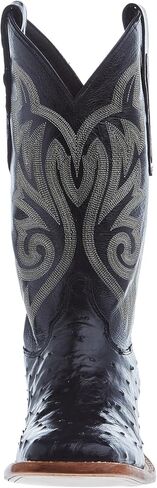 Justin Boot Company Men's Pascoe Black FQ Ostrich 13 In Top Square Toe Cowboy Boot in Kuwait