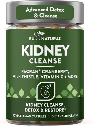 Kidney Cleanse Detox Supplement - Advanced Kidney Support Formula with Cranberry Pacran, Dandelion Root, Turmeric & Milk Thistle - Supports Kidney Health, Function & Fluid Balance - 60 Capsules in Saudi Arabia