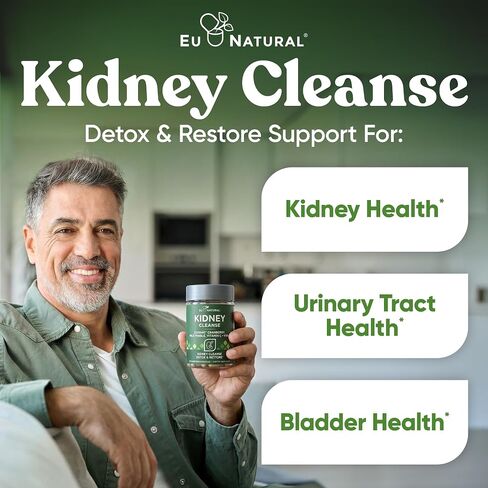 Kidney Cleanse Detox Supplement - Advanced Kidney Support Formula with Cranberry Pacran, Dandelion Root, Turmeric & Milk Thistle - Supports Kidney Health, Function & Fluid Balance - 60 Capsules in Saudi Arabia