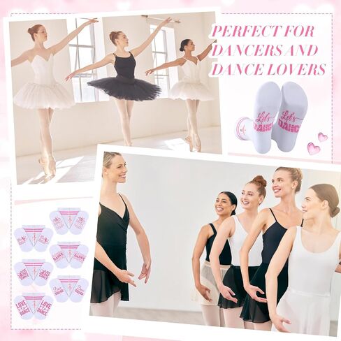 Glitopper 12 Pairs Novelty Ballet Dancer Socks Gift Bulk Dance Team Party Favors Funny Ballerina Socks Pink Ballet Sock Dance Lovers Gifts for Dancer Teacher Women Graduation Birthday in Kuwait