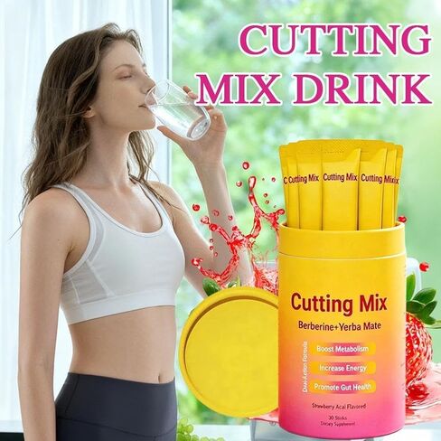 New Cutting Drink Mix – Berberine, Chromium, Satiety & Metabolism Suppor | Gut Health & Energy | Sugar-Free, Vegan, Non-GMO | Strawberry Açaí Flavor – 30 Sticks in Saudi Arabia