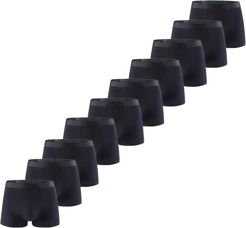 10pcs mens Underwear Boxer Briefs Pack, Cool & Breathable Moisture-wicking Underwear for Men, No Ride Up（Black） in Kuwait