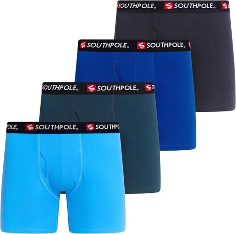Southpole Cotton Stretch Boxer Briefs for Men Pack of 4 with 6" Inseam, Contour Pouch, Breathable Comfort Underwear in Kuwait