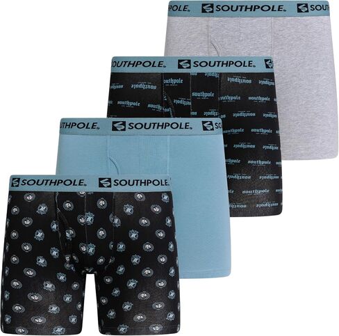 Southpole Cotton Stretch Boxer Briefs for Men Pack of 4 with 6" Inseam, Contour Pouch, Breathable Comfort Underwear in Kuwait