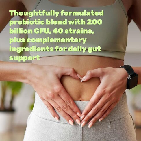 DEAL SUPPLEMENT Probiotics for Women & Men, 200 Billion CFU Per Serving, 240 Vegetarian Capsules, 4 Month Supply | 40 Strains with Prebiotics, Enzymes & Magnesium Citrate | Non-GMO, Gluten Free in Kuwait