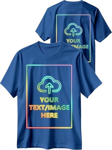 Custom T Shirts with Photo/Logo/Text - Personalized Comfort Cotton Tee for Men Women Design Your Own Shirt Front & Back Print in Saudi Arabia