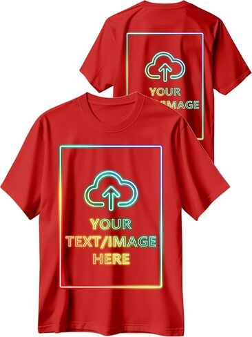 Custom T Shirts with Photo/Logo/Text - Personalized Comfort Cotton Tee for Men Women Design Your Own Shirt Front & Back Print in Saudi Arabia