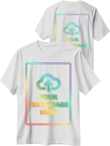 Custom T Shirts with Photo/Logo/Text - Personalized Comfort Cotton Tee for Men Women Design Your Own Shirt Front & Back Print in Saudi Arabia