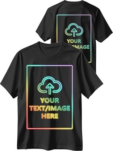 Custom T Shirts with Photo/Logo/Text - Personalized Comfort Cotton Tee for Men Women Design Your Own Shirt Front & Back Print in Saudi Arabia