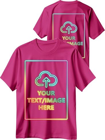 Custom T Shirts with Photo/Logo/Text - Personalized Comfort Cotton Tee for Men Women Design Your Own Shirt Front & Back Print in Saudi Arabia