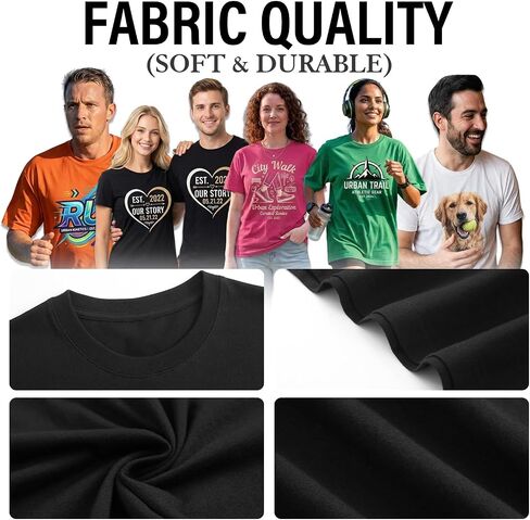 Custom T Shirts with Photo/Logo/Text - Personalized Comfort Cotton Tee for Men Women Design Your Own Shirt Front & Back Print in Saudi Arabia