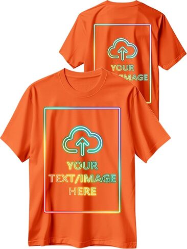 Custom T Shirts with Photo/Logo/Text - Personalized Comfort Cotton Tee for Men Women Design Your Own Shirt Front & Back Print in Saudi Arabia
