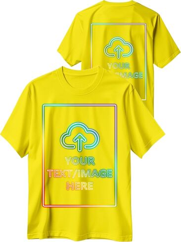 Custom T Shirts with Photo/Logo/Text - Personalized Comfort Cotton Tee for Men Women Design Your Own Shirt Front & Back Print in Saudi Arabia