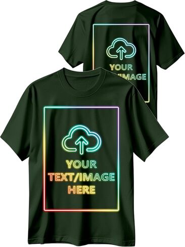 Custom T Shirts with Photo/Logo/Text - Personalized Comfort Cotton Tee for Men Women Design Your Own Shirt Front & Back Print in Saudi Arabia