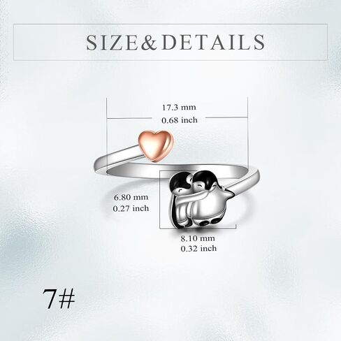 CRMAD Penguin Ring for Women Opening Adjustable Ring Cute Animal Jewelry Gifts for Mother Daughter in Kuwait
