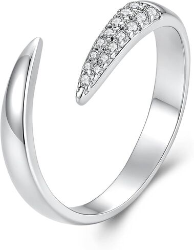 925 Sterling Silver Adjustable Rings Wave Leaf Geometric Rings Thumb Rings for Women Promise Jewelry Ring in Saudi Arabia