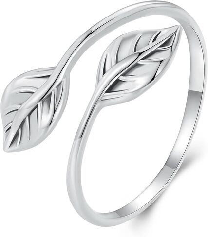 925 Sterling Silver Adjustable Rings Wave Leaf Geometric Rings Thumb Rings for Women Promise Jewelry Ring in Saudi Arabia