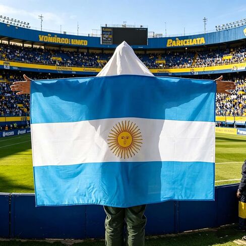 2026 World Cup National Flag Hooded Cape,National Emblem Print Hooded Design Wearable Fan for Soccer Matches and Sports Events(Argentina, 3 x 5Foot) in Kuwait