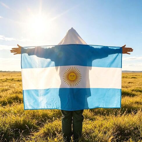 2026 World Cup National Flag Hooded Cape,National Emblem Print Hooded Design Wearable Fan for Soccer Matches and Sports Events(Argentina, 3 x 5Foot) in Kuwait