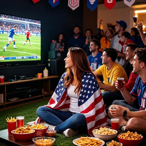 Independence Day Flag Wearable Cape with Sleeves，4th of July American Flag Cape Cloak，for International Sports Tournaments,Football Party Supplies，Game Day, Sporting Events, Patriotic Celebrations in Saudi Arabia
