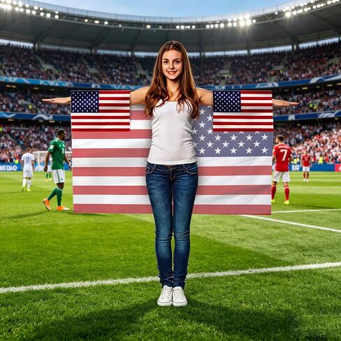 Independence Day Flag Wearable Cape with Sleeves，4th of July American Flag Cape Cloak，for International Sports Tournaments,Football Party Supplies，Game Day, Sporting Events, Patriotic Celebrations in Saudi Arabia