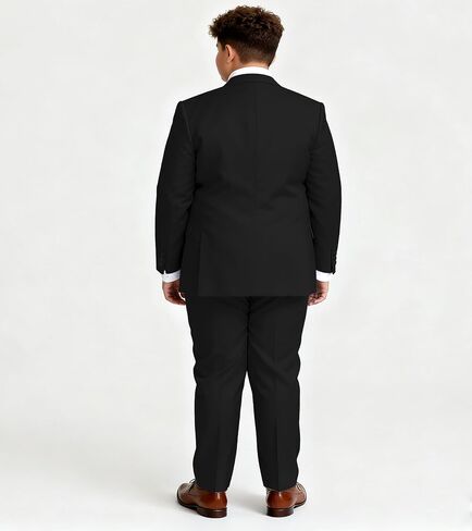 Husky Boys Suit Plus Size Wedding Outfit for Big Boy 3 Piece Formal Kids Tuxedo Suit Set in Kuwait