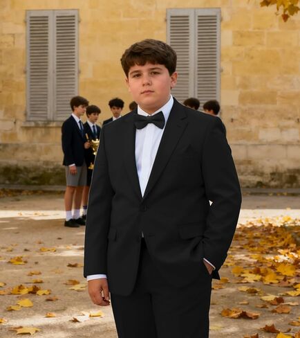 Husky Boys Suit Plus Size Wedding Outfit for Big Boy 3 Piece Formal Kids Tuxedo Suit Set in Kuwait