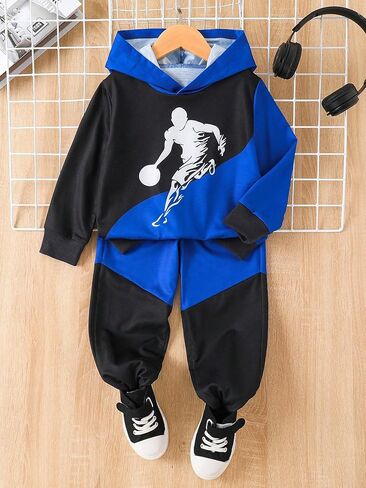 Toddler Baby Boy Clothes Set Long Sleeve 2 Piece Hoodie and Sweatpants Fall Winter Outfits for Boys 4-8T in Kuwait