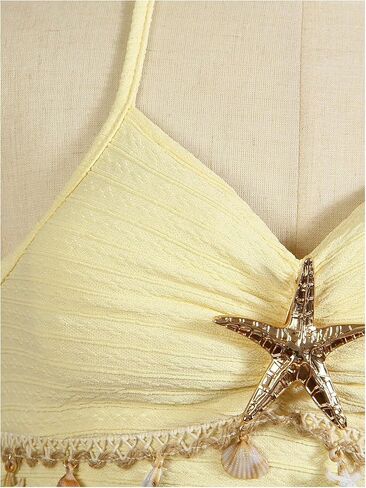 BEAUDRM Girl's Starfish Summer Dress Halter Cute Dress Mini Ruffle Sundresses Vacation Outfits in Kuwait