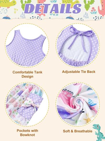 Vieille Toddler Girls Summer Dress Hollow Tie Back Sundress Kids Sleeveless Dresses with Pockets 2-6 Years in Saudi Arabia