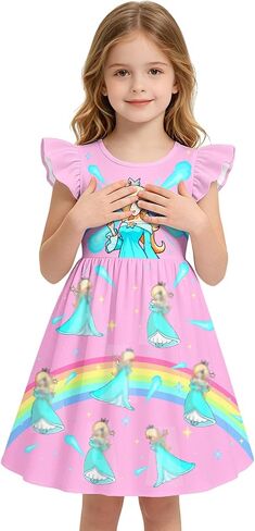 Girls Princess Dress Kids Graphic Outfit Toddler Birthday Dresses in Saudi Arabia